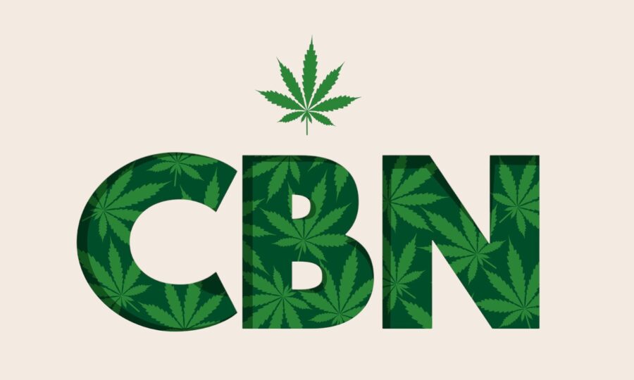die buchstaben cbn und ein hanfblatt
